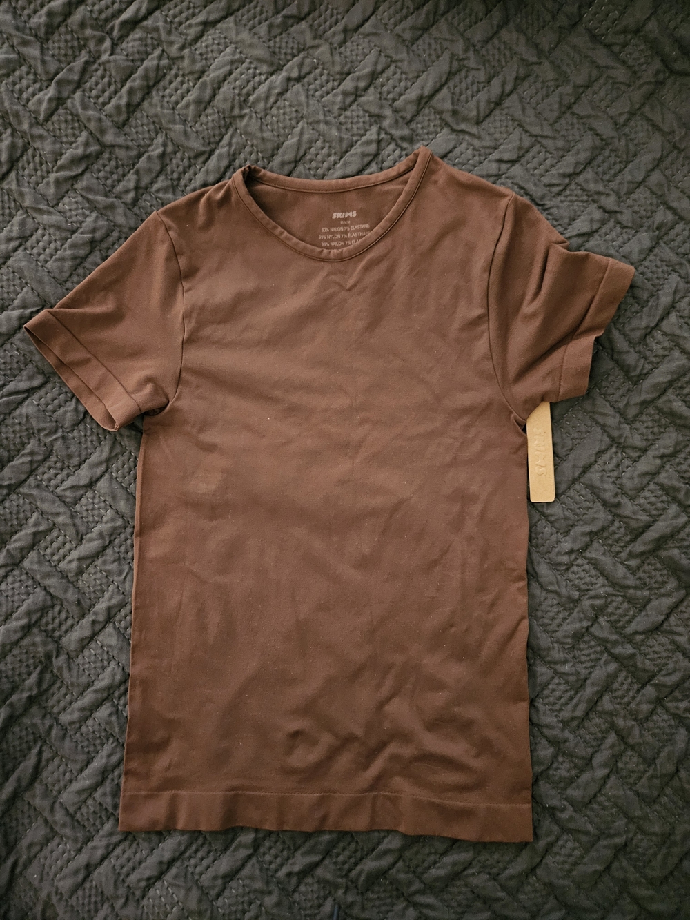 SKIMS Brown Short Sleeve Crew Tee
